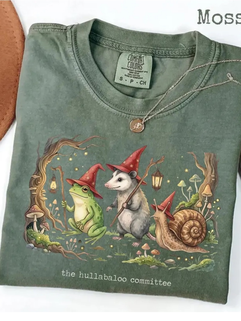 Comfort Colors Moss Green 'The Hullabaloo Committee' Graphic Tee
